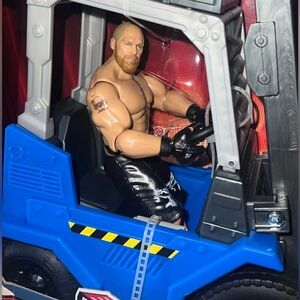 WWE Brock Lesnar Figure & Wrekkin' Slam 'N Stack Forklift Wrestling Playset